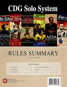 GMT Games GMT CDG Solo System Kit, 2nd Edition, Solitaire System for GMTs Card Driven Games