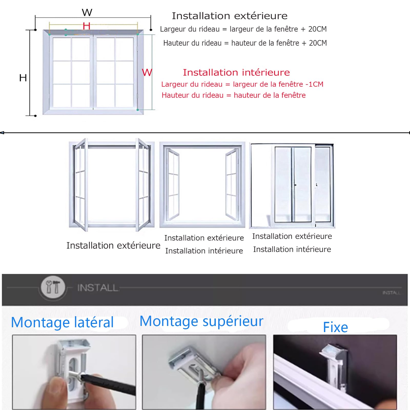 Store enrouleur occultant automatique sans fil (100 cm x 130 cm) pour la maison et le bureau - Store