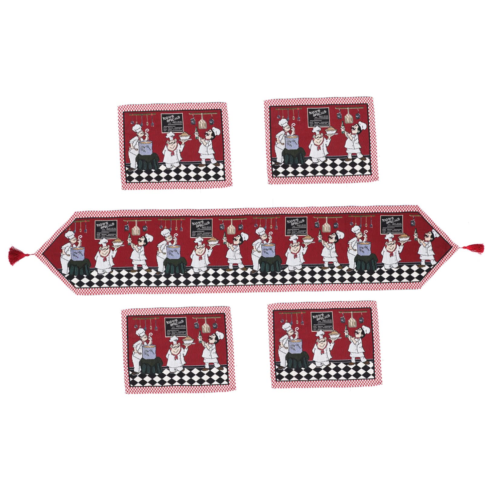 Nappe pour Fête et Repas de Famille Style Rétro Original MAGICLULU 5 Pcs