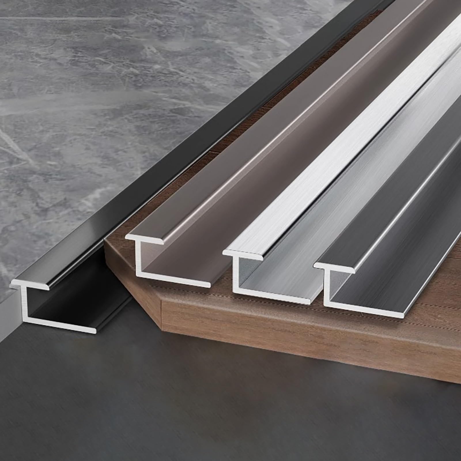 Raouoae Silver Tile Rail Transition Strip, 135Cm X 2 Pieces – Narrow Reducer For Laminate, Wooden Floors & Pvc Carpets, Flooring Edge Trim For Tile To Wood Transition(,H:11mm)