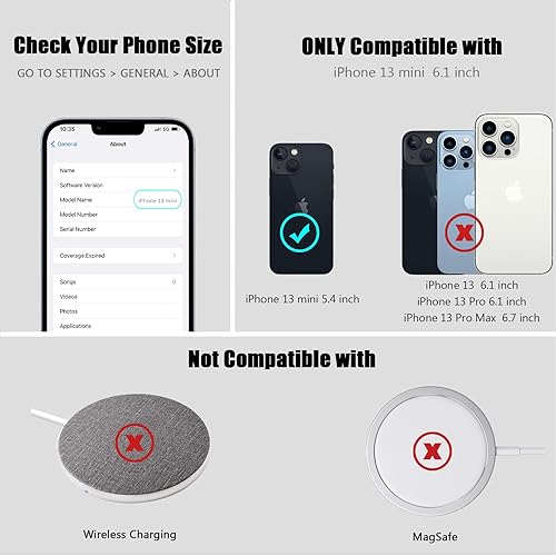 Miniatura 7 de Nvollnoe Funda para iPhone 13 Mini con tarjetero almacena 5 tarjetas Funda tipo cartera de doble capa resistente a prueba de golpes con ranura