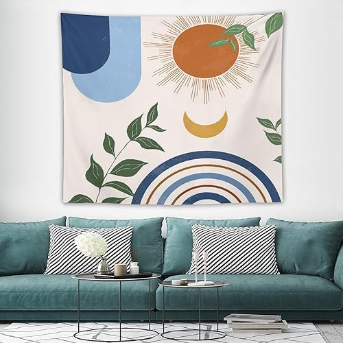 Miniatura 131 de Tapiz floral retro de los años 60 y 70, diseño hippie de primavera Groovy Flower Power Flower Boho para colgar en la pared, arte neutro para Hippie