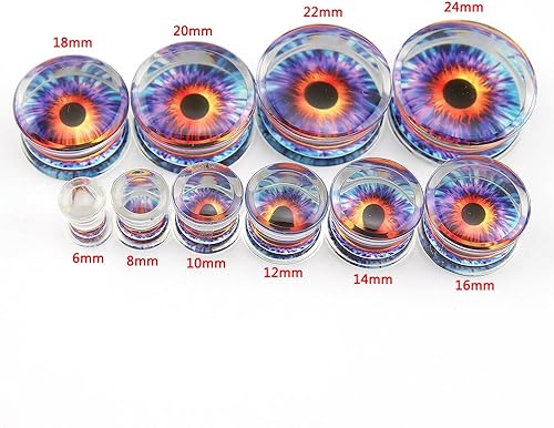 Miniatura 2 de ZS Acrílico Transparente Púrpura Globo Ocular Moda Tapones para Oídos Túnel Expansor Calibres Piercing