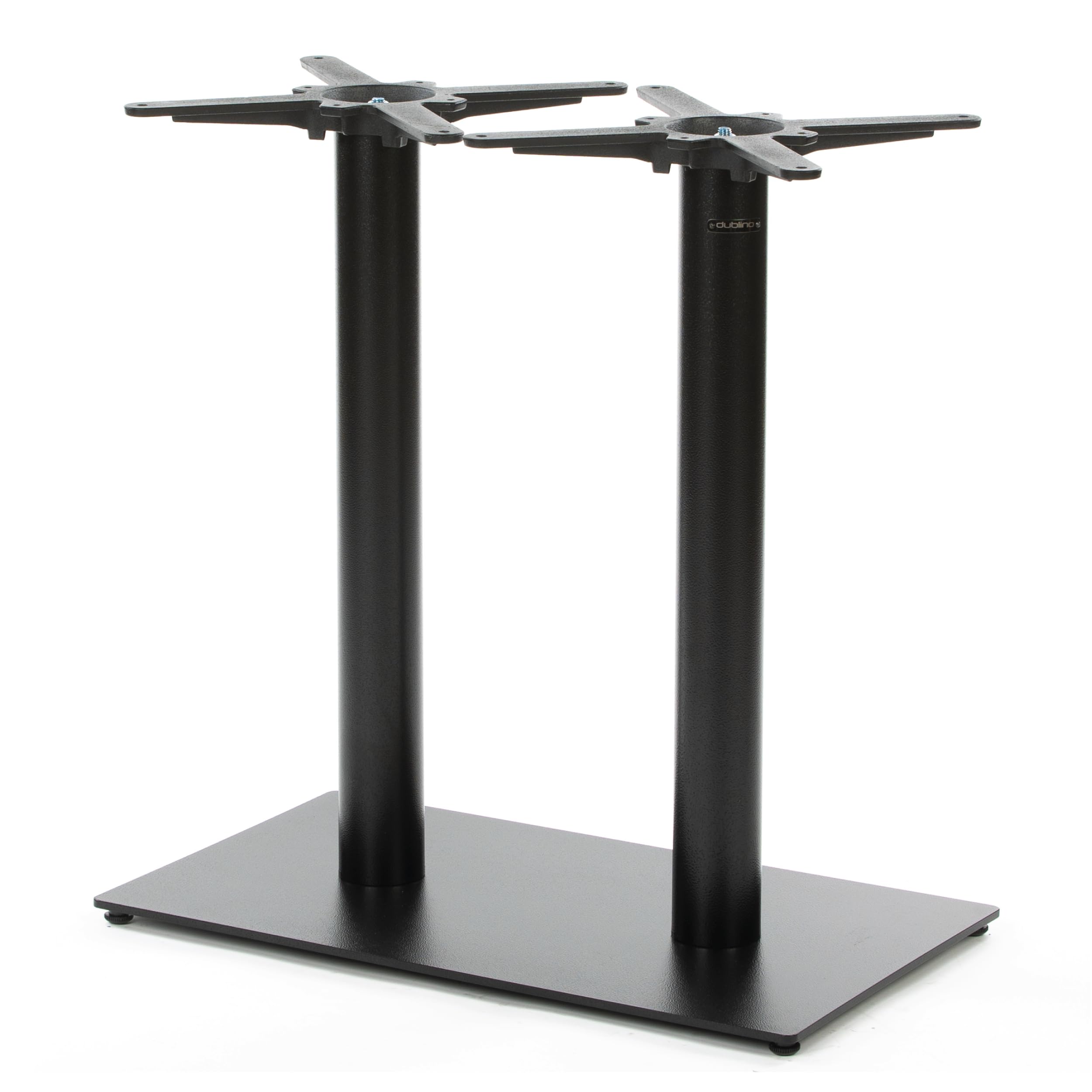 Premium Doppel-Tischgestell - PJ6092 | schwarz | Höhe 72 cm | Bodenplatte 75x40 cm | max. Tischplattengröße 150x80 cm | runde Stahlsäulen | Ideal für Esstische