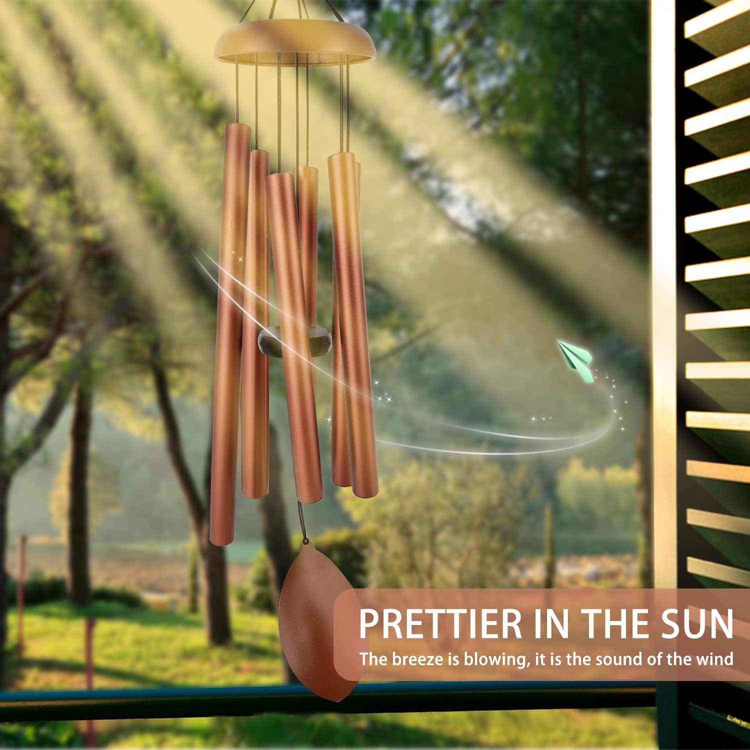 ASTARIN Wind Chimes for Outside Deep Tone,36 Inch Windchime Outdoors，Chimes for Outdoors,Sympathy Wind Chimes Memorial for Mom Dad，Red Copper - Image 7