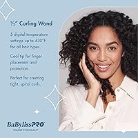 Vista 2 de Nano Titanium Professional Curling Wand For All Hair Types, Reaches 430 Degrees For Long Lasting Curls