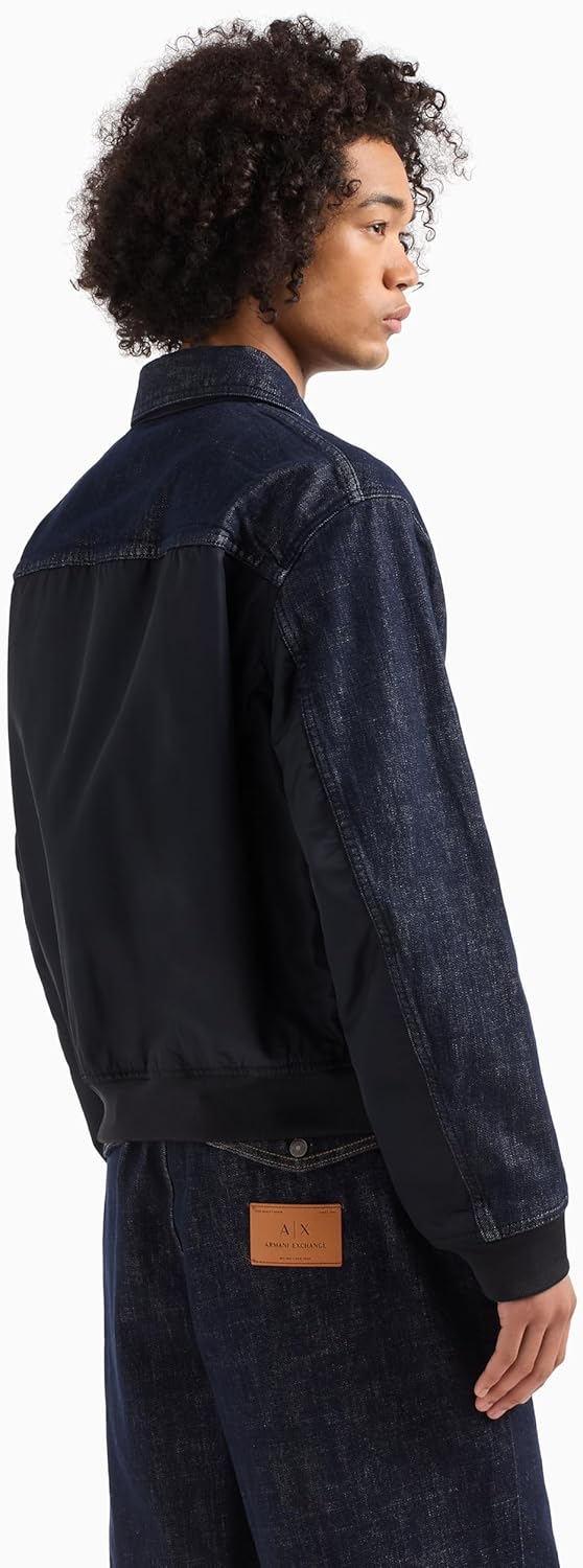 Armani Exchange Men's Denim Bomber Jacket