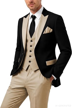 3 Piece Men Tuxedo Suits Set Slim Fit Mens Suit Formal Business Prom Tuxedos One Button Blazer Vest Pants Party