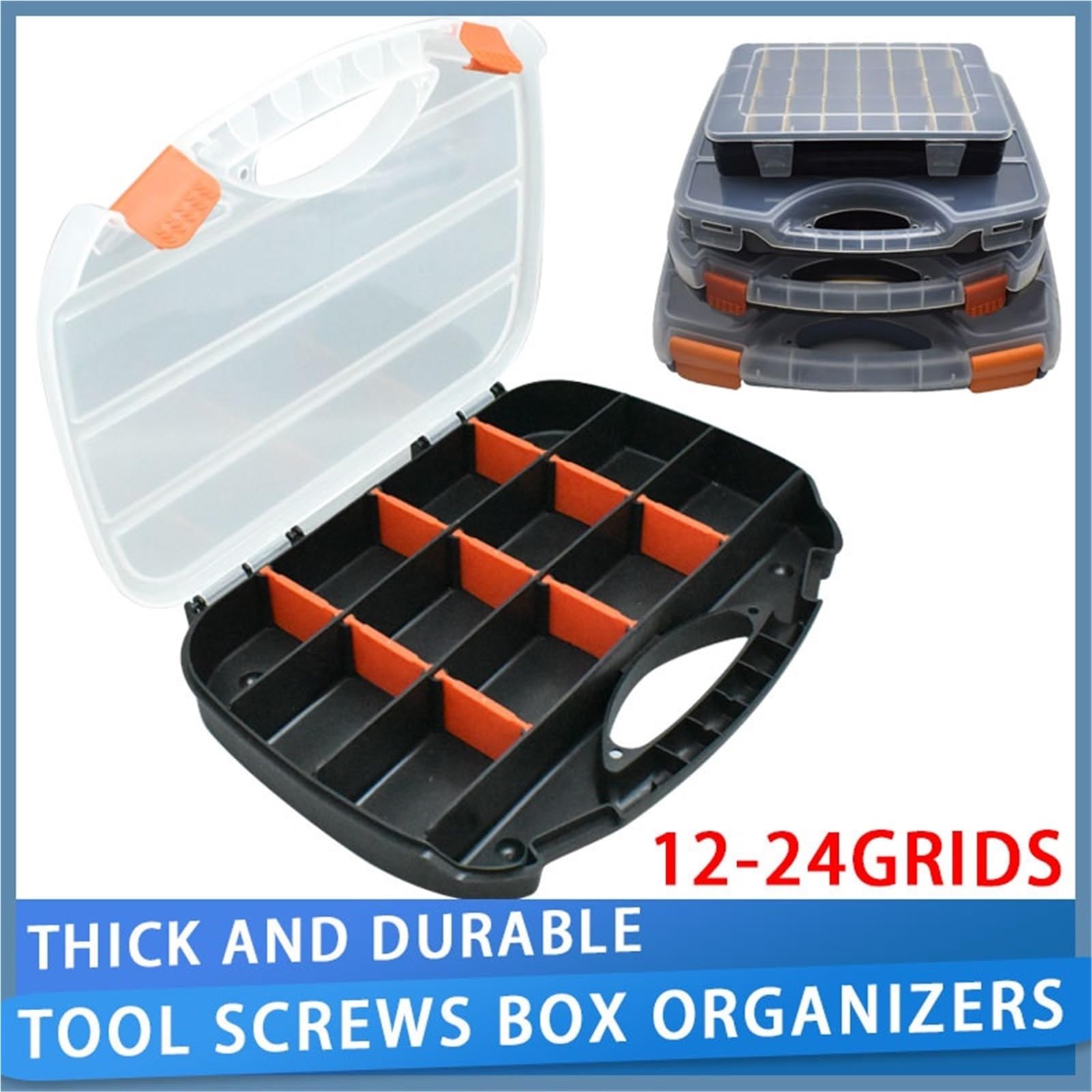 Organizador De Tornillos Caja de herramientas plástico 4 piezas, ajustable y desmontable, for, tornillos fijación
