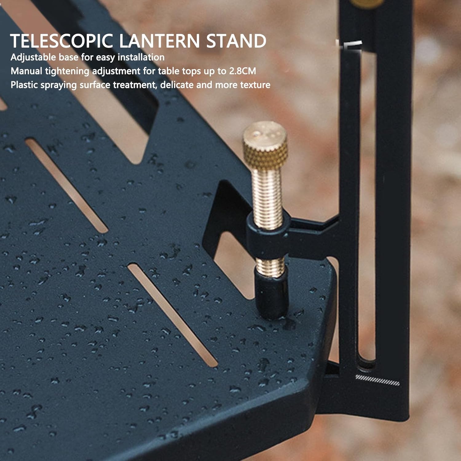 Portable Camping Lamp Stand, Telescopic Stainless Steel Adjustable Lamp Holder for Outdoor Lighting