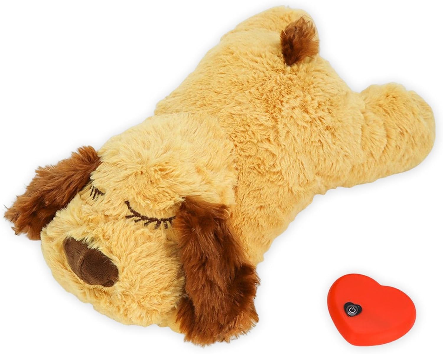 Toy with Realistic Heartbeat – Calming Anxiety Relief Plush Dog Toy for Puppies & Adult Dogs, Machine Washable with Removable Heartbeat Device, Sleep Aid for Separation Stress