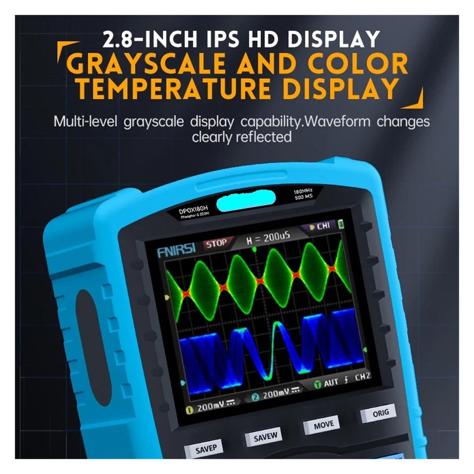 Osciloscopio portátil, Osciloscopio de fósforo DPOX180H 180 MHz, herramienta sensibilidad vertical 5 mV doble canal