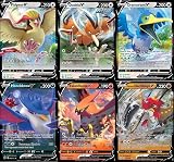 Pokemon V - 6 Card Lot - Flying Types - Talonflame - Pidgeot - Cramorant Decidueye -137/196-029/185 - Bird Pokemon Card Set