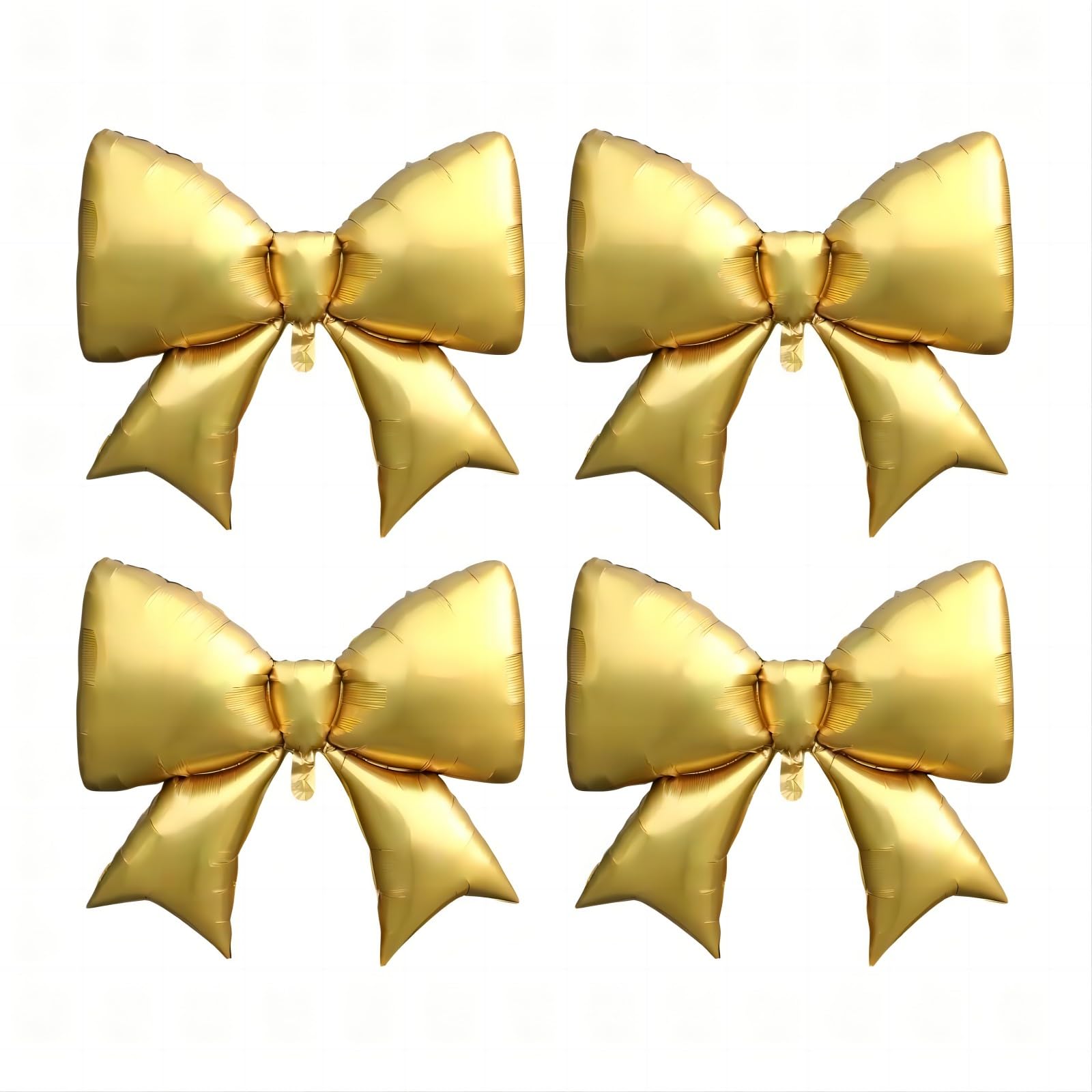 Giant Gold Bow foil Balloon, Coquette Party Girls Birthday Baby Shower Bridal Engagement Wedding Decorations Party Supplies (35.5inch 4PCS)