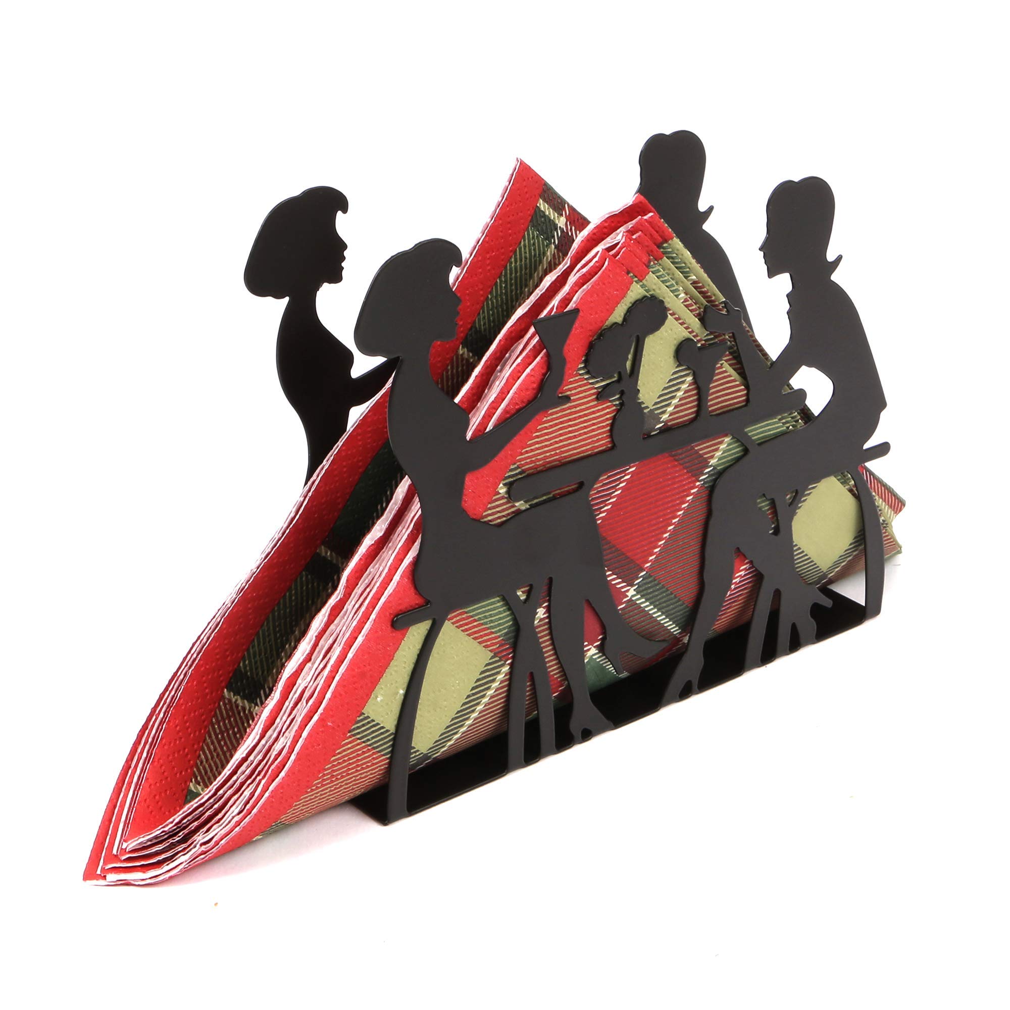 AIM & GGKK Serviettenhalter Metall Schwarz - Mit Besteckhalter 11,5cm Tischorganizer