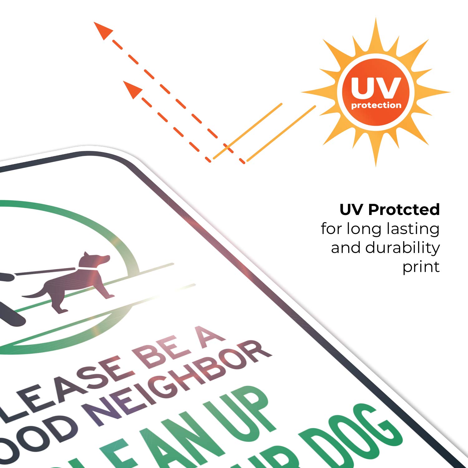 Clean Up After Your Dog Sign, Be A Good Neighbor Sign, 12x18 Inches, Rust Free .063 Aluminum, Fade Resistant, Made in USA