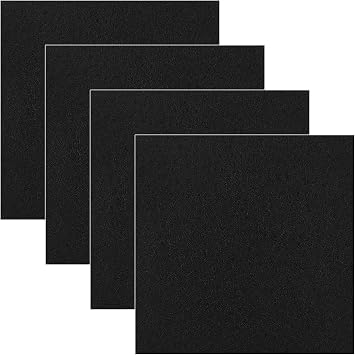 4 Pack 5inch Charcoal Filters for Kitchen Compost Bin, Compost Filters for Countertop Bin Pail Replacement, Activated Charcoal Home Bucket Refill Sets, Square