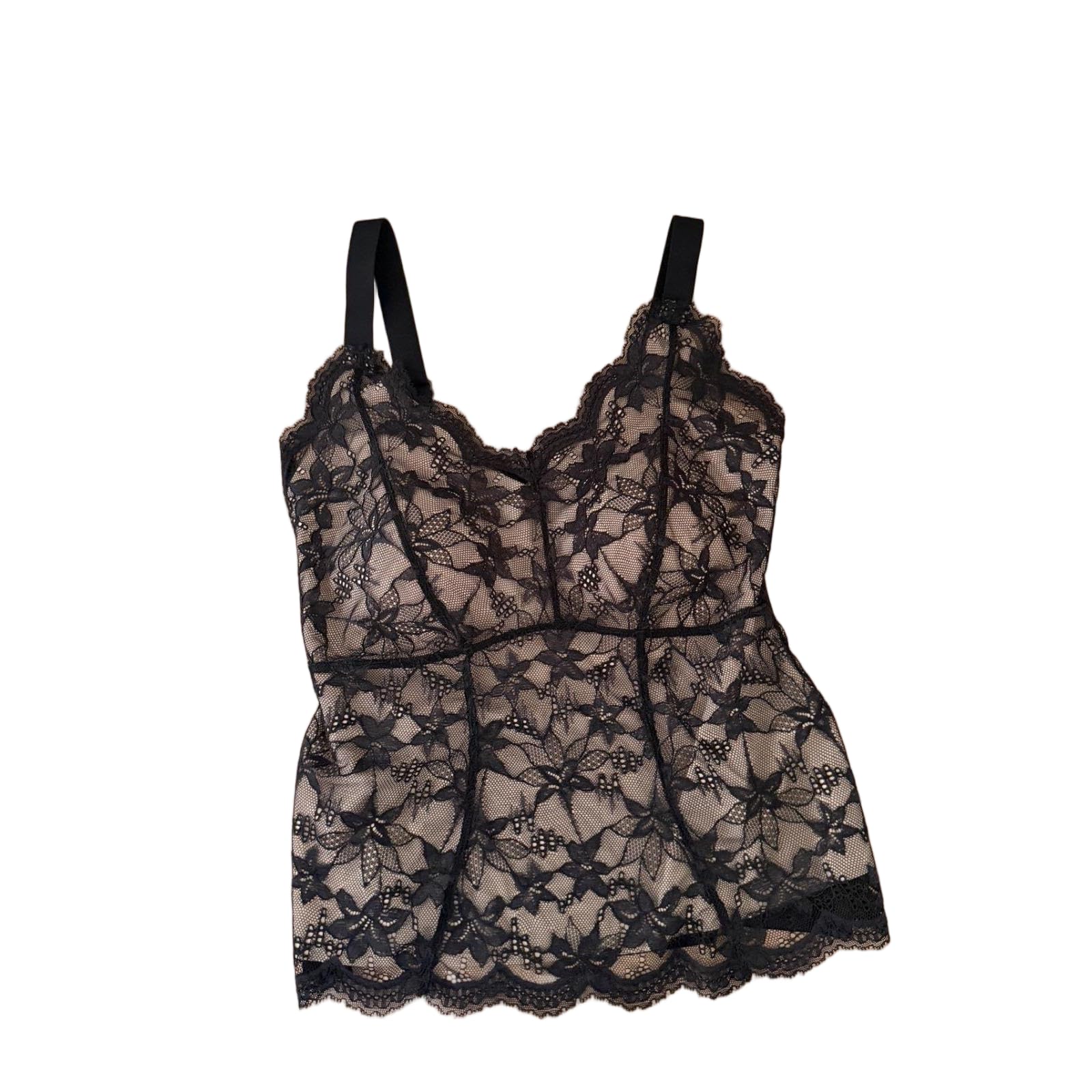JCVBN - Canotta da donna, taglie forti, spalline regolabili, vita increspata, in cotone elasticizzato, taglie forti, vita increspata, spalline regolabili, collo quadrato, sensazione di cotone, 4