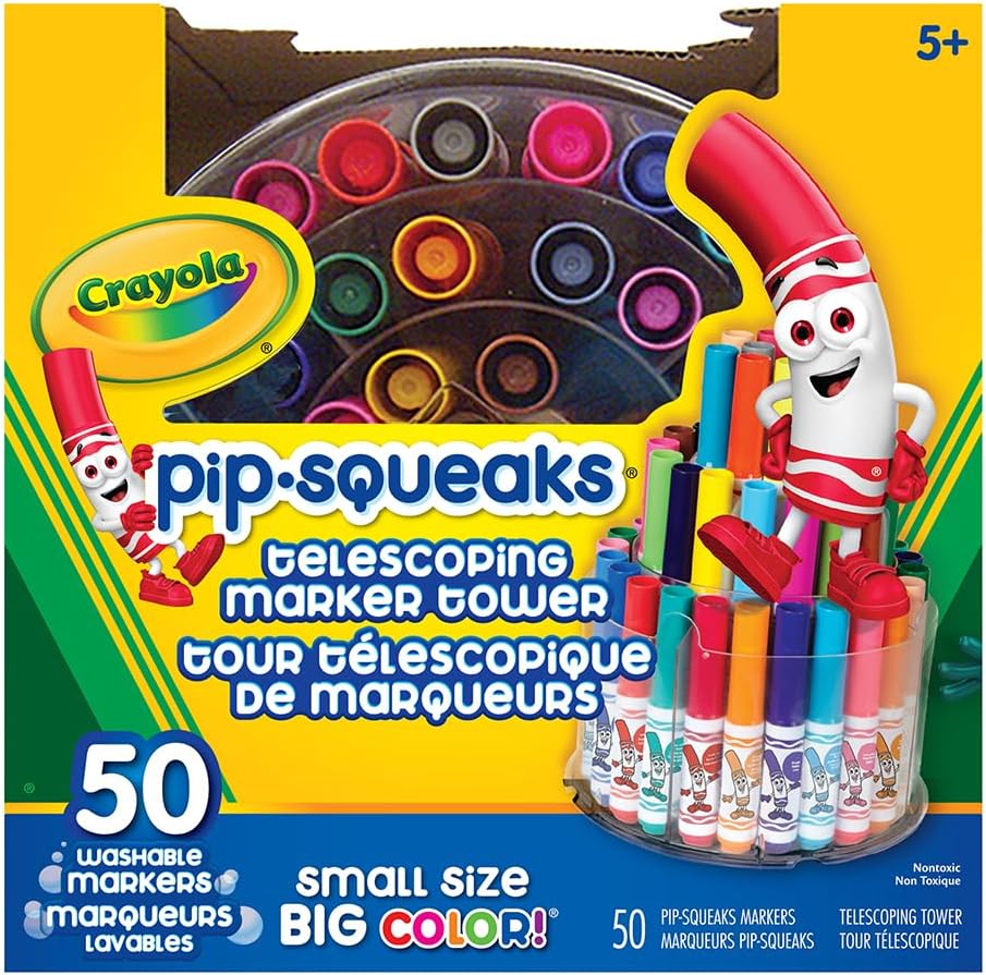 Crayola Pip Squeaks Marker Set, 50 Washable Markers, Gift for Kids