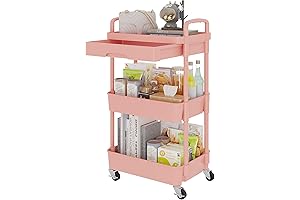 Calmootey Pink Storage Cart: Space-Saving Solution for Your Organizational Woes