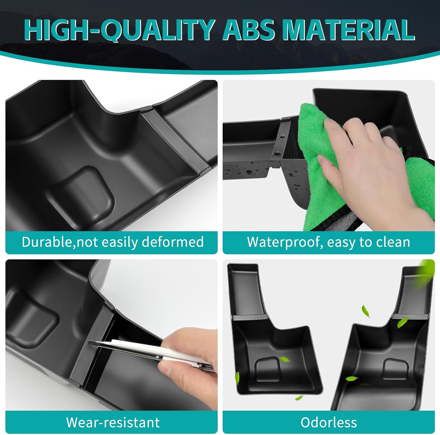 Rear Trunk Organizer Tray Compatible with 2018-2023 Jeep Wangler JL JLU 4XE Rubicon Sahara 4 Door, Wheel Well Storage Box Cargo Organizer Accessories for Jeep Wangler JL (Left + Right)