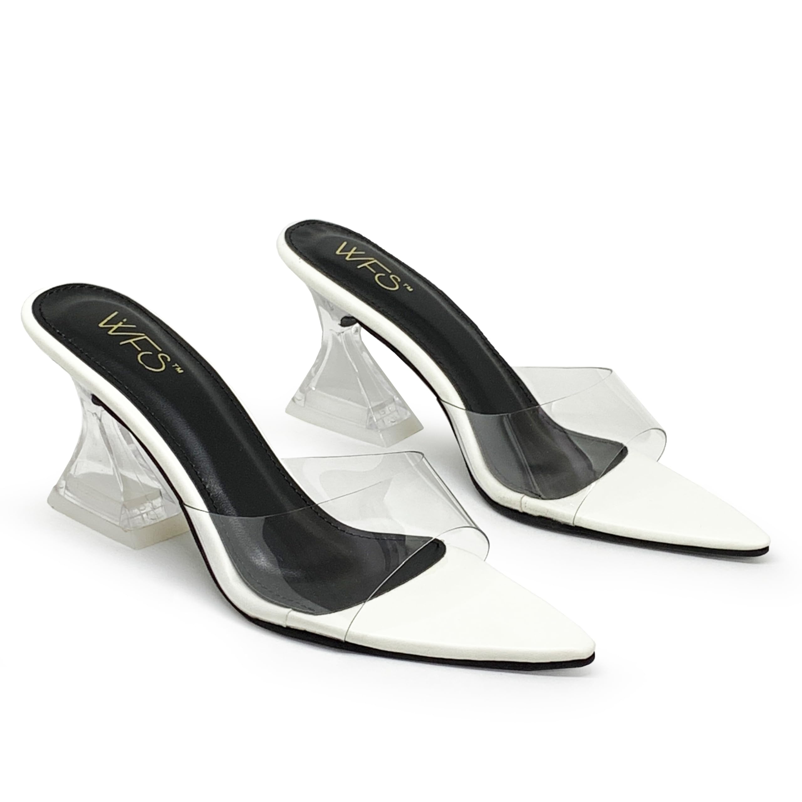 WFS Women 3 Inch Transparent (Clear) Heel Triangle Shape Sandal,White,41 (B0CNH5W8K8) Amazon Price History, Amazon Price Tracker