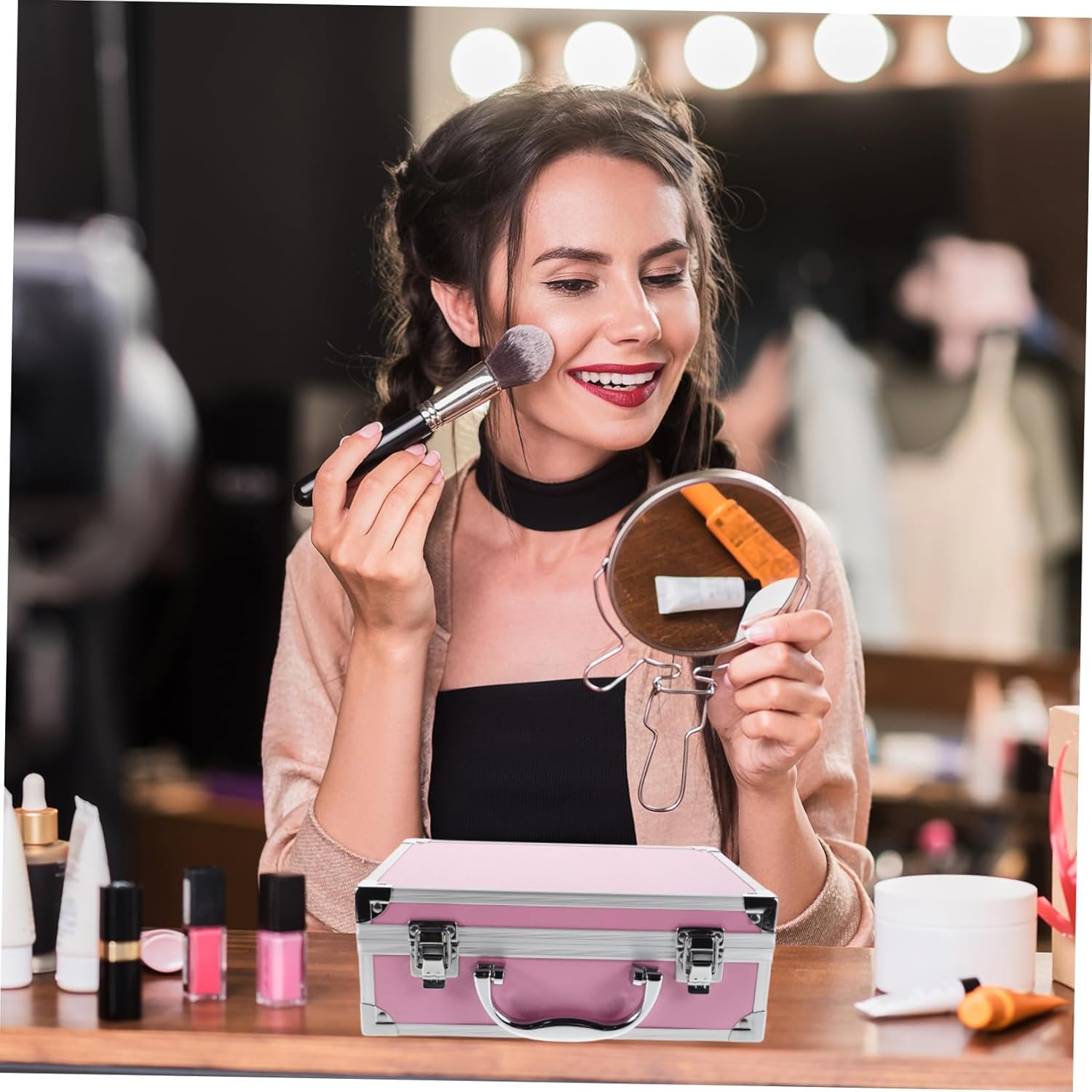 Aluminum Alloy Makeup Box Large Capacity Tool Organizer Multipurpose Storage Case For Cosmetics Medical Supplies Jewelry Portable And Handheld Carry Case