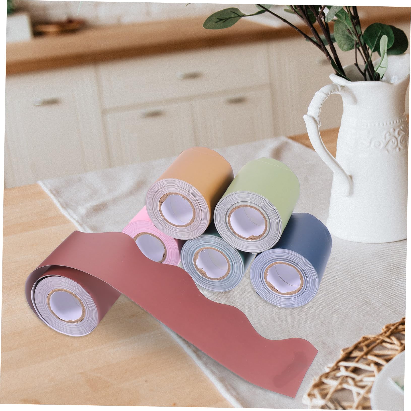 Borde Decorativo Bohemio 6 Rollos de Papel, para Tablón de Anuncios