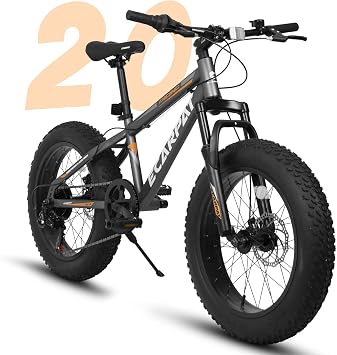 Ecarpat 20 inch Kids Mountain Bike for Boys Girls 7-15 Years Old, All Terrain Mountain Bikes 7-Speed with Mechanical Disc Brakes Front Suspension, Mountain Bicycle Gift for Boys and Girls