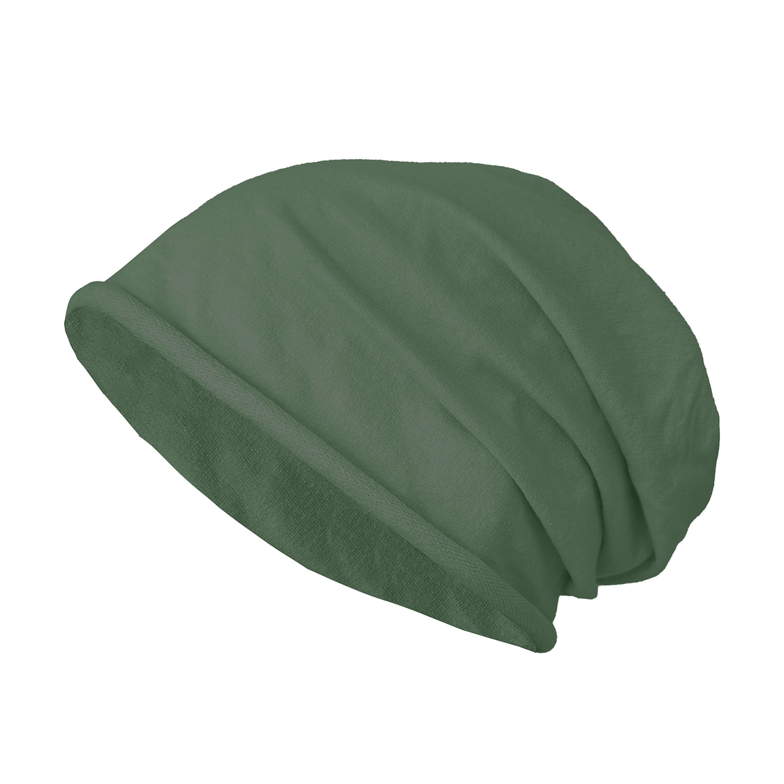 JOPHY & CO. 1213 100% Cotton Elastic and Long Unisex Cap for Adults, Men and Women, Children, Slouch Style Hat, Military, Adult, One Size