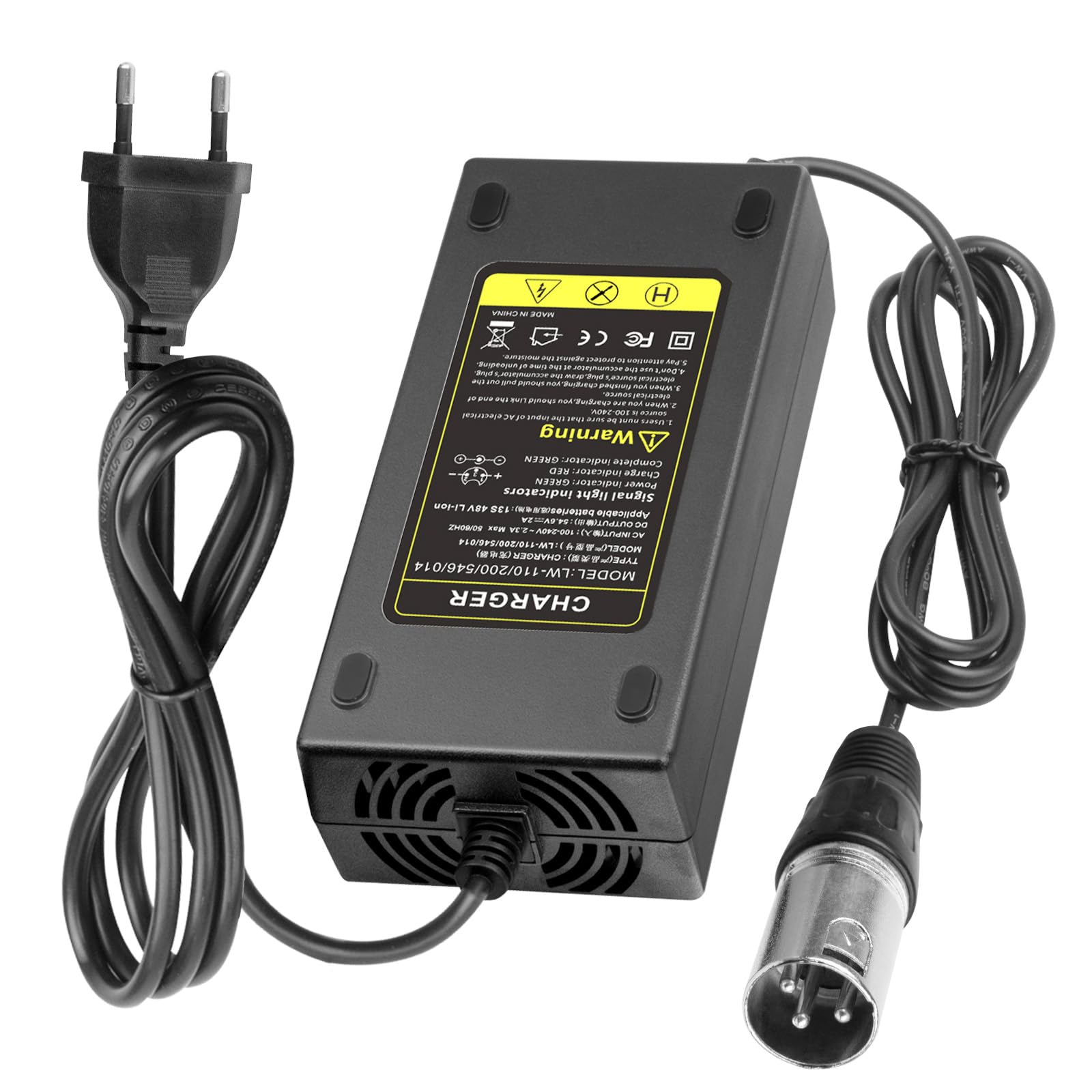 Caricabatterie 54.6V 2A Per Monopattini E Bici Elettriche - Alimentatore Litio 48V Con Connettore XLR - Foto 9