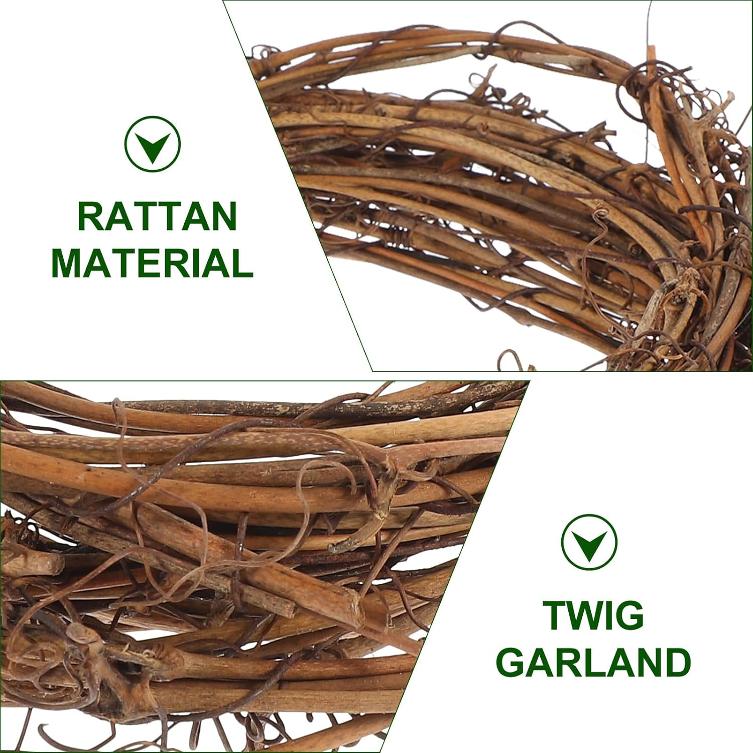 Garneck DIY Crafts Natural Vine, Twig Grapevine Wreath Garland for Christmas/Party/Halloween, Rattan Wreath Garland Decoration Grapevine Garland 180 Inch - Image 7