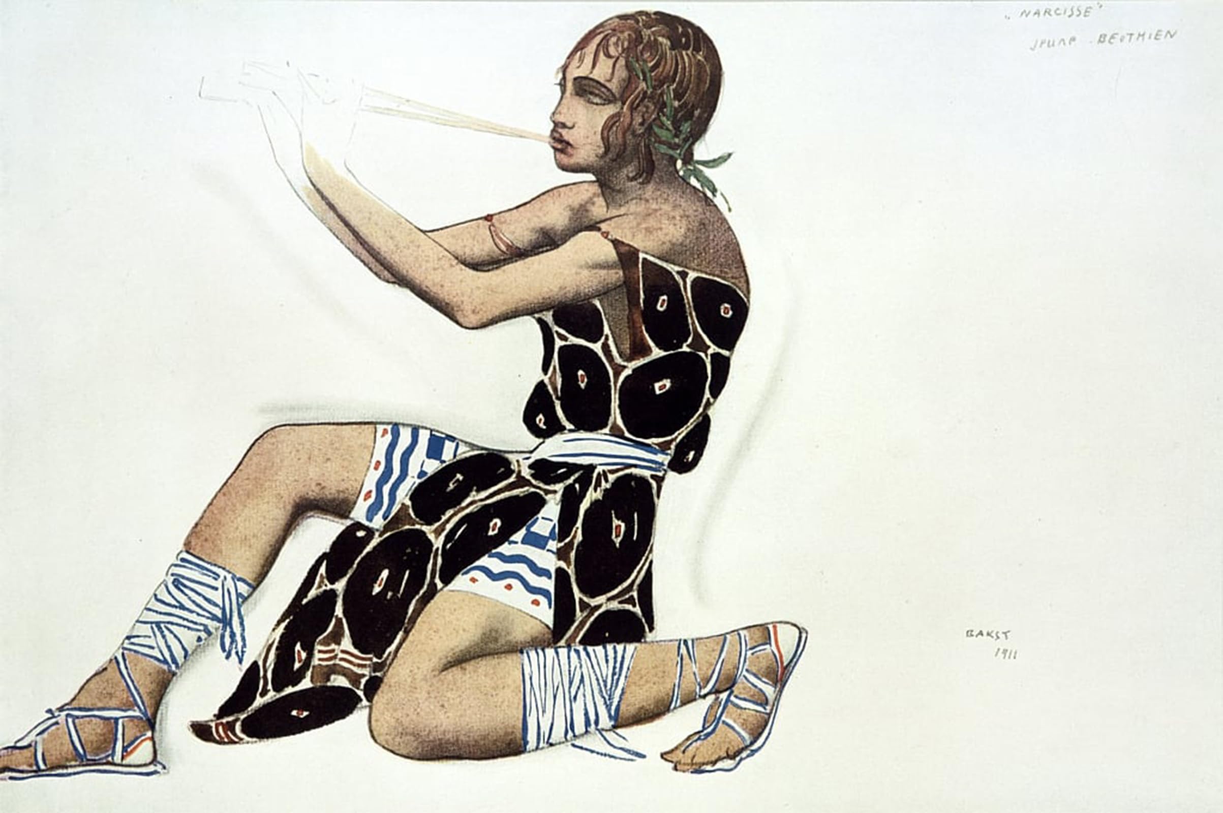 SERENDIPITP Abstract Painting Mural Print Picture Wall Decor Painting Beotien Picture a Ballets Russes Production of Narcisse Music by Leon Bakst Vintage Wall Artwork for Home Decor 60x90cm