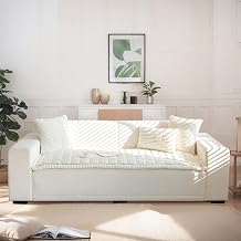 LiveGo Pet Couch Cover Dogs Washable Non-Slip Couch Protector Pet Friendly Dog Mat for Couches and Sofas Milky White, 90x210 cm / 35.4x82.67 in