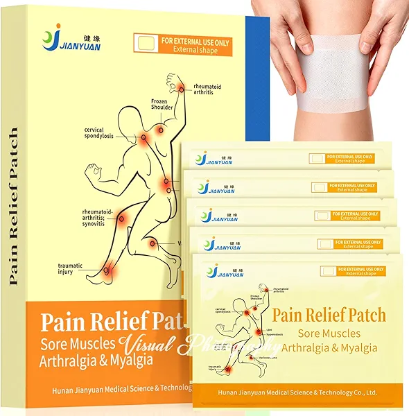 JIANYUAN Far Infrared Heat Patches - 12-Hour Herbal Heating Pad for Back Pain Relief Adhesive, Deep Penetrating Soothing for Shoulder, Knee, Muscle & Joint Comfort, Drug-Free Heat Wraps - 10 Counts