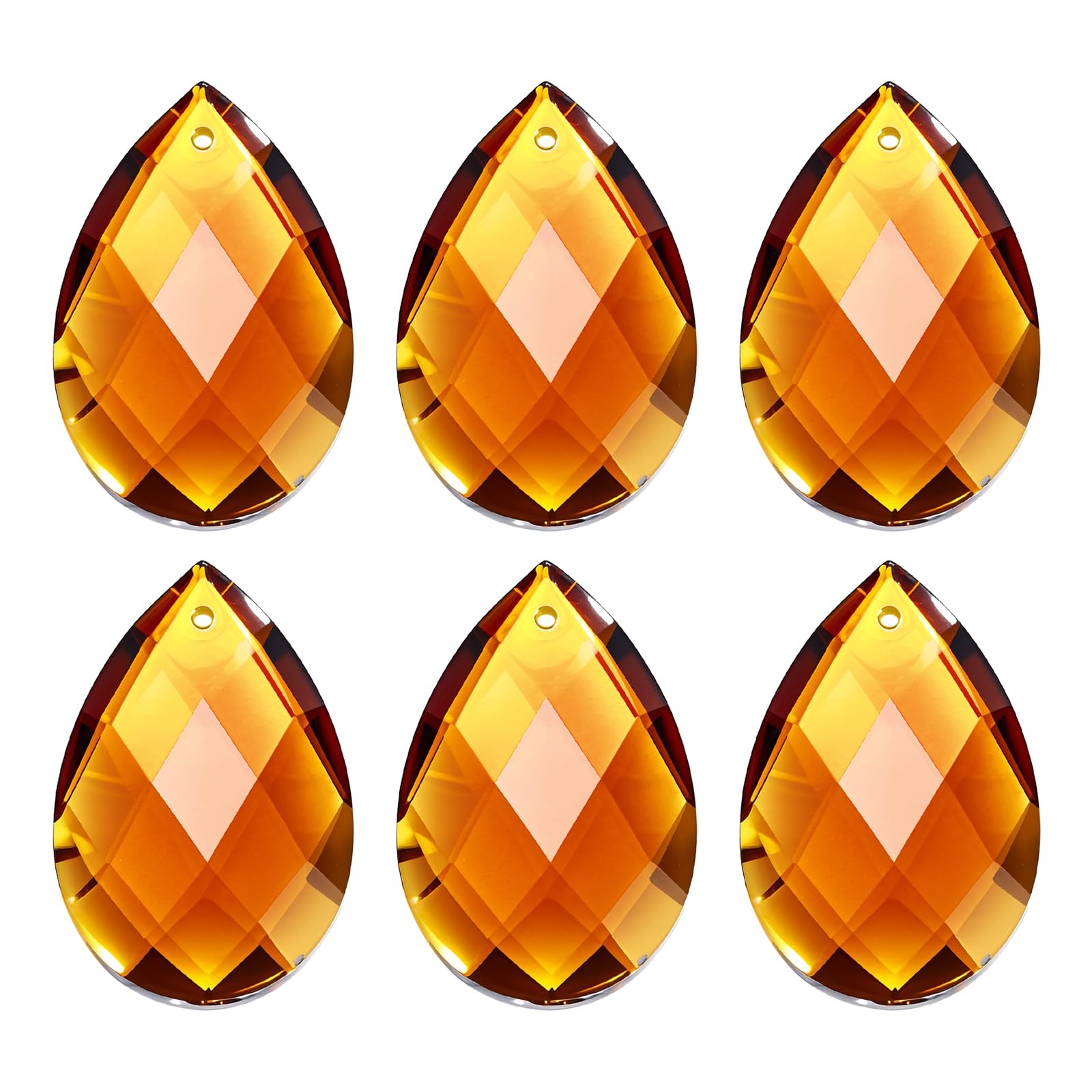 Pendentif en cristal K9 haut de gamme style goutte d'eau ambre 38mm