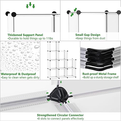 Miniatura 7 de C&Ahome - Organizador de clóset de almacenamiento para que lo montes tú mismo Blanco transparente,Negro,Milky,https://www.amazon.com/dp/undefined