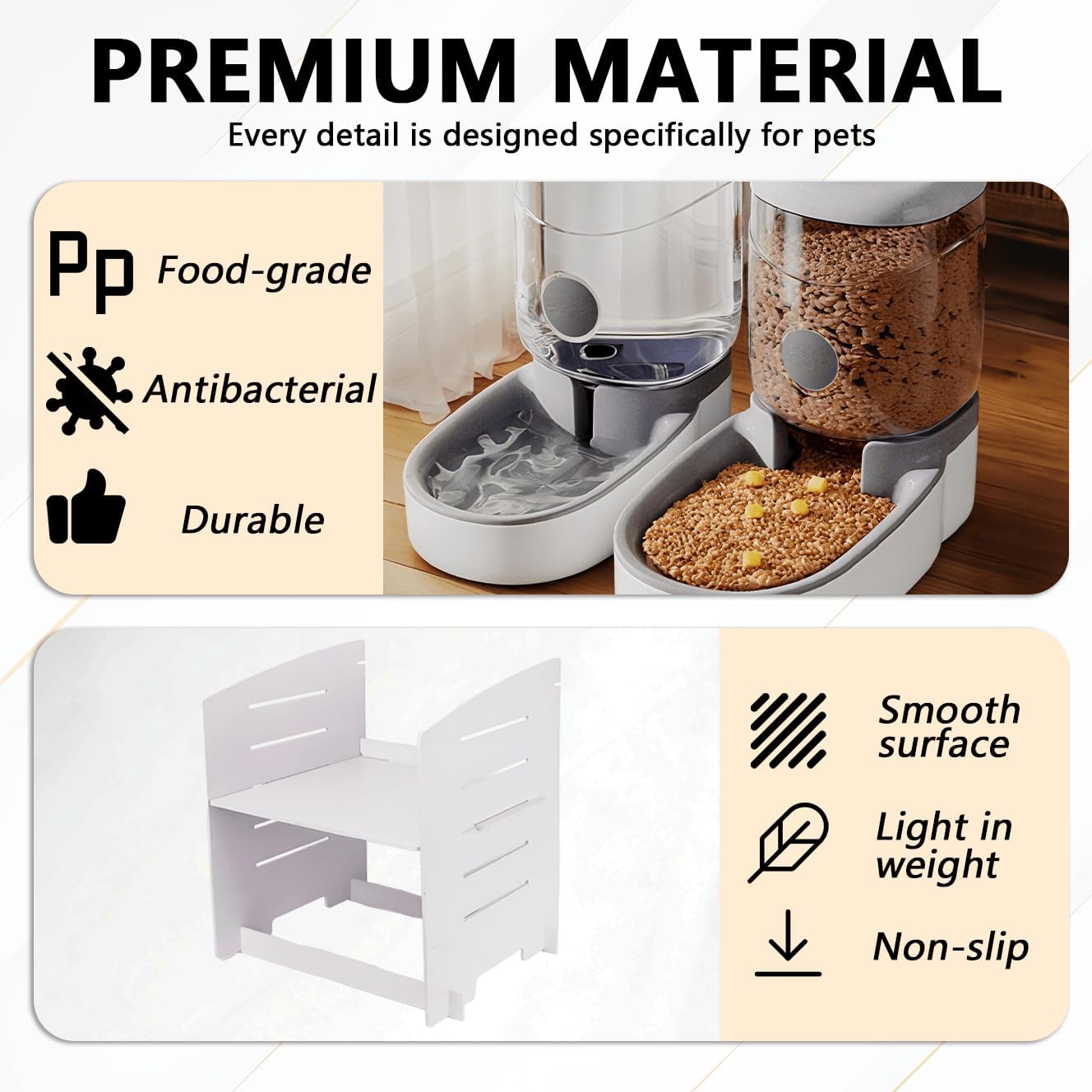 Elevated Gravity Pet Feeder & Water Dispenser Combo for Medium/Large/Senior Dogs - 4L/135oz Capacity, 5 Adjustable Height Settings, Cervical-Friendly Design Reduces Neck Strain