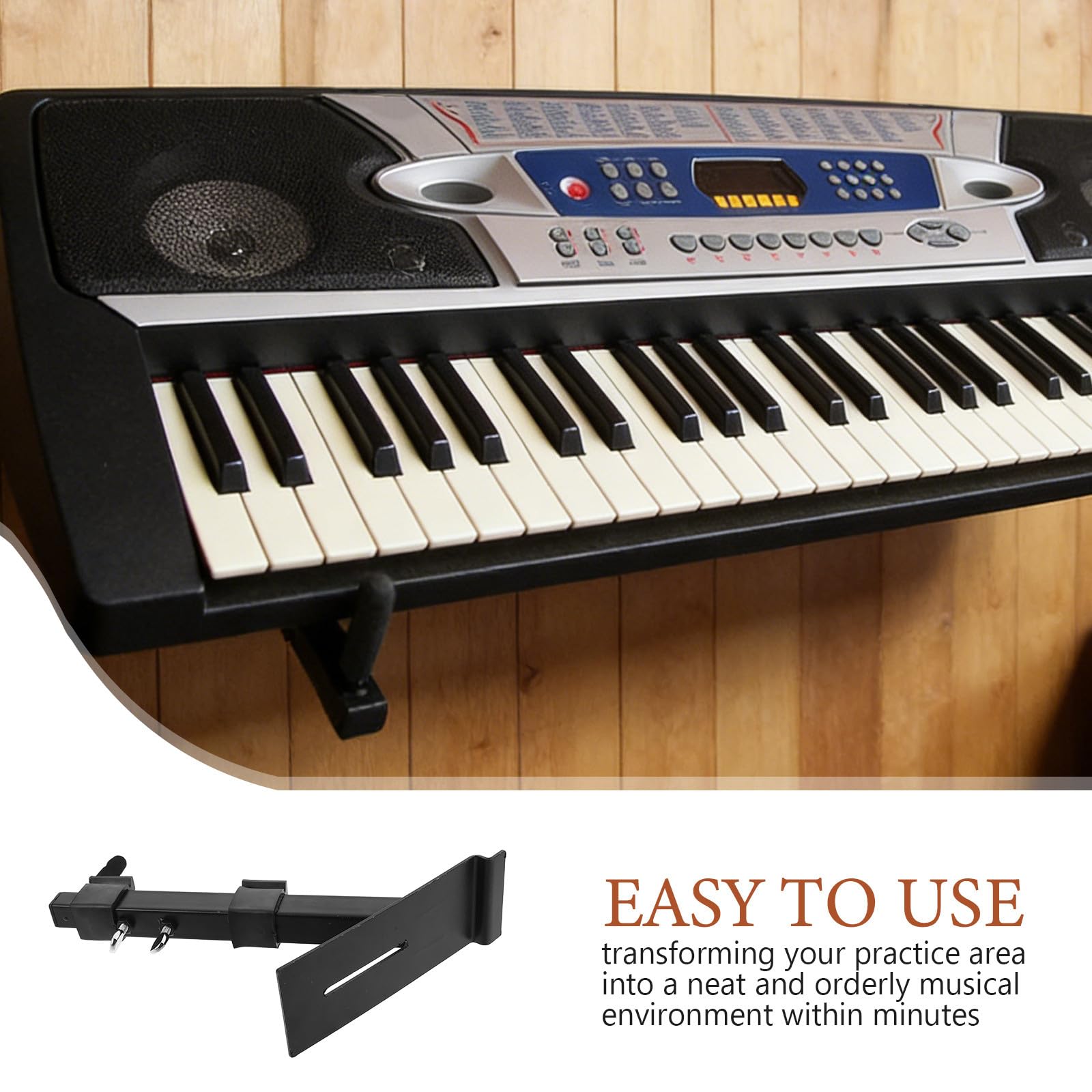 1 paio di supporti da parete per tastiera musicale: staffa organizer da parete per tastiera di pianoforte - supporto per strumenti musicali per esercitarsi a casa