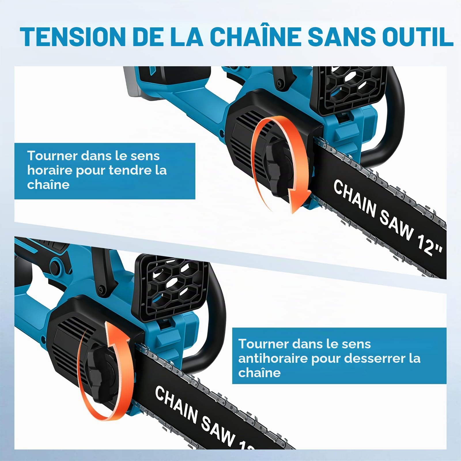 Tronçonneuse électrique sans fil de 30 cm compatible avec Makita 18 V