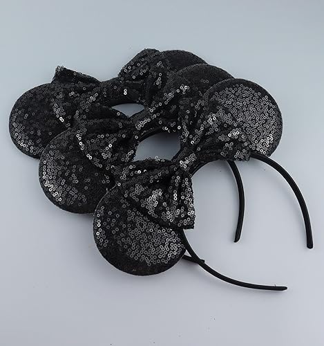 Miniatura 100 de Diadema con orejas de ratón de Minnie de leopardo, decoración de fiesta, diadema de orejas de ratón para disfraz de Halloween, accesorios para el 2