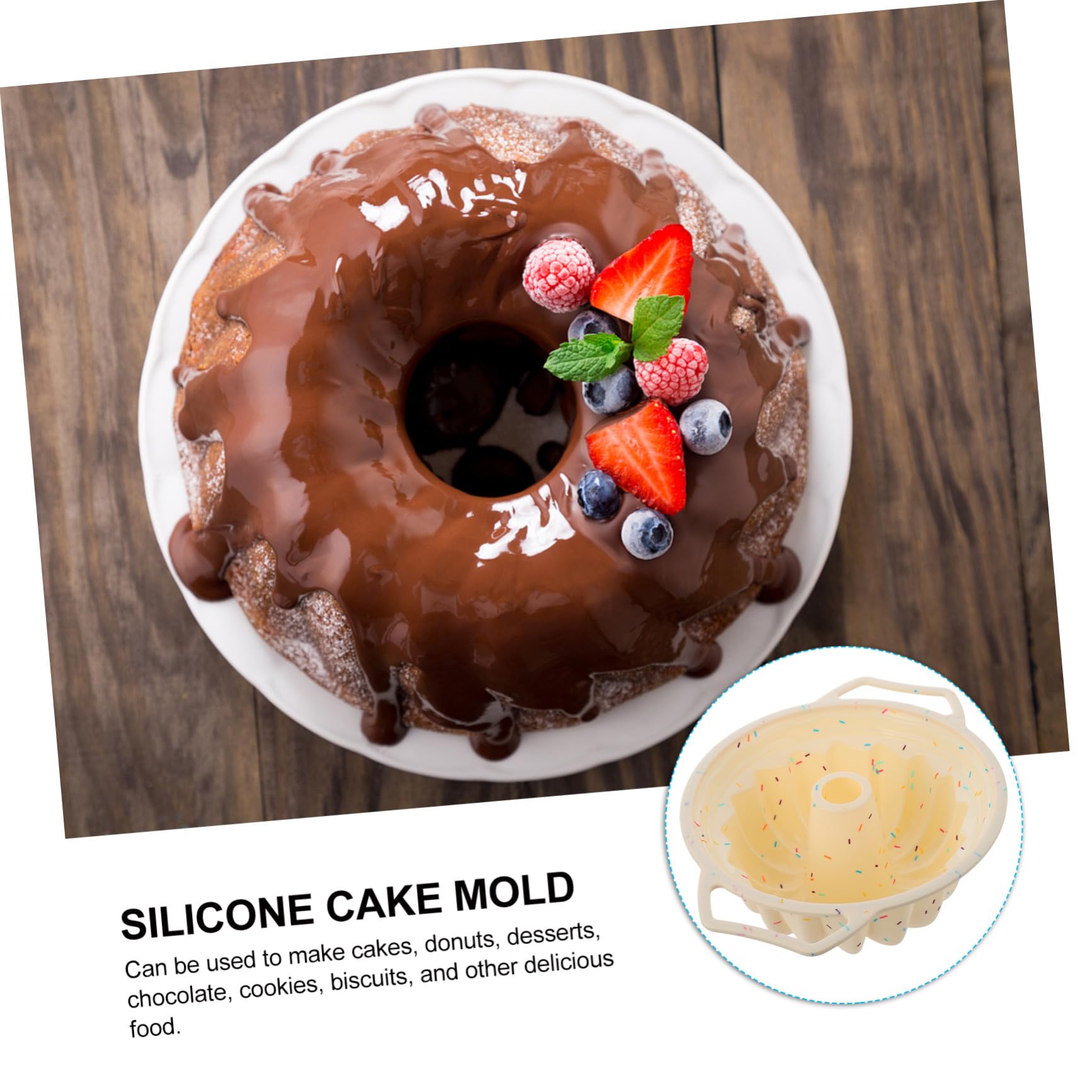 Gatuida Stampo per Torta Facile da Usare Rotondo Design a Spirale in Silicone e Rinforzo per Forno Domestico e Laboratorio Professionale
