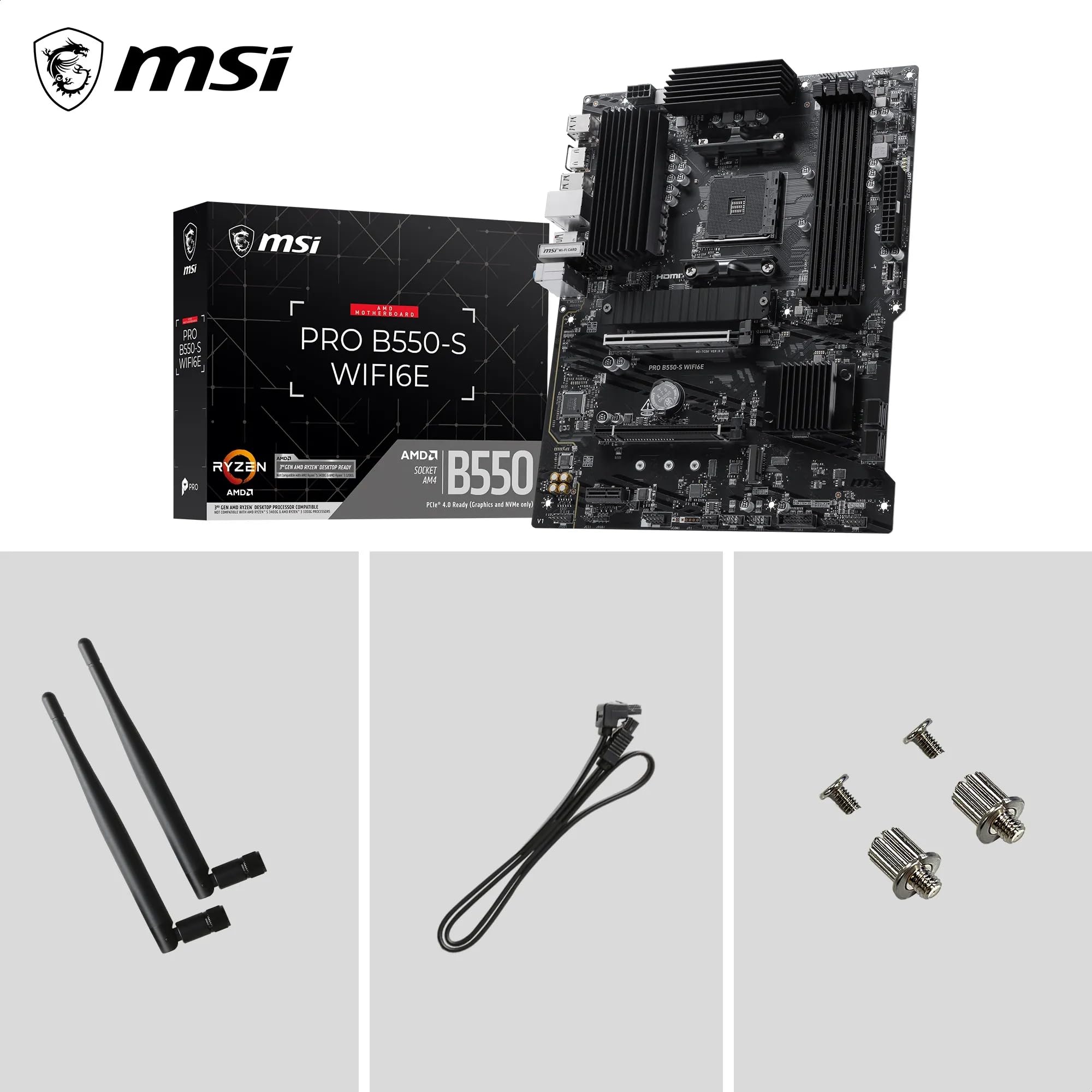 MSI Pro B550-S WIFI6E Carte mère ATX, AM4