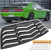 Vista 2 de Persianas de ventana trasera para Dodge Challenger 2008-2018 2019 2020 2021 2021 2022 2023 Parasol de parabrisas Cubierta de ventilación GT