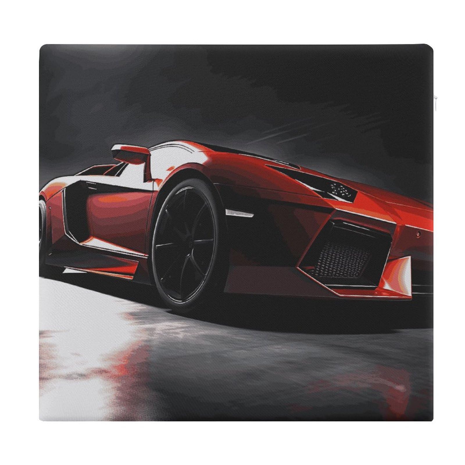 Coussin de sol de méditation haut de gamme motif voiture de sport rapide 38x35cm