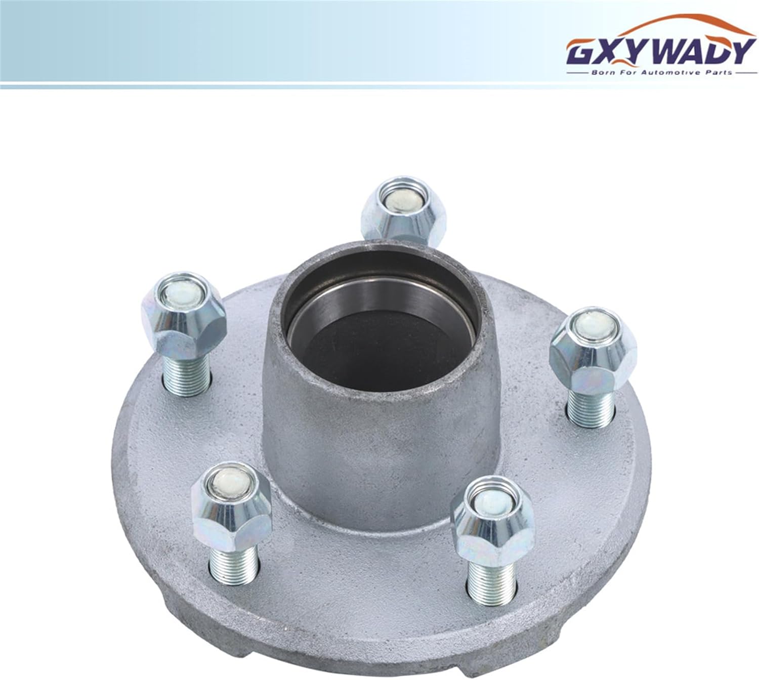 GXYWADY 2 Sets 5 on 4.5 Inch Galvanized Trailer Hub Kit with Trailer Bearing Kit Replacement for 2000 lbs 1 Inch Spindle