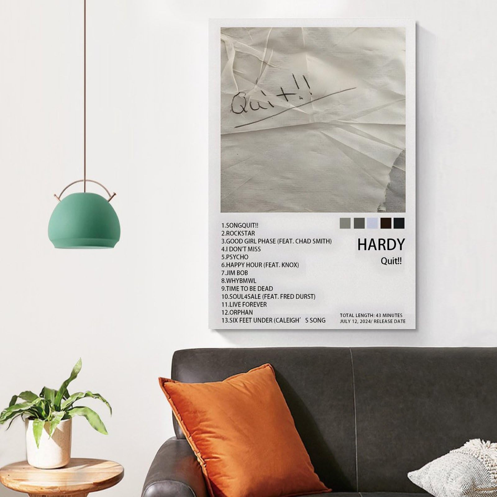 Amazon.com: qgcamellia Hardy Quit Music Poster Canvas Wall Art