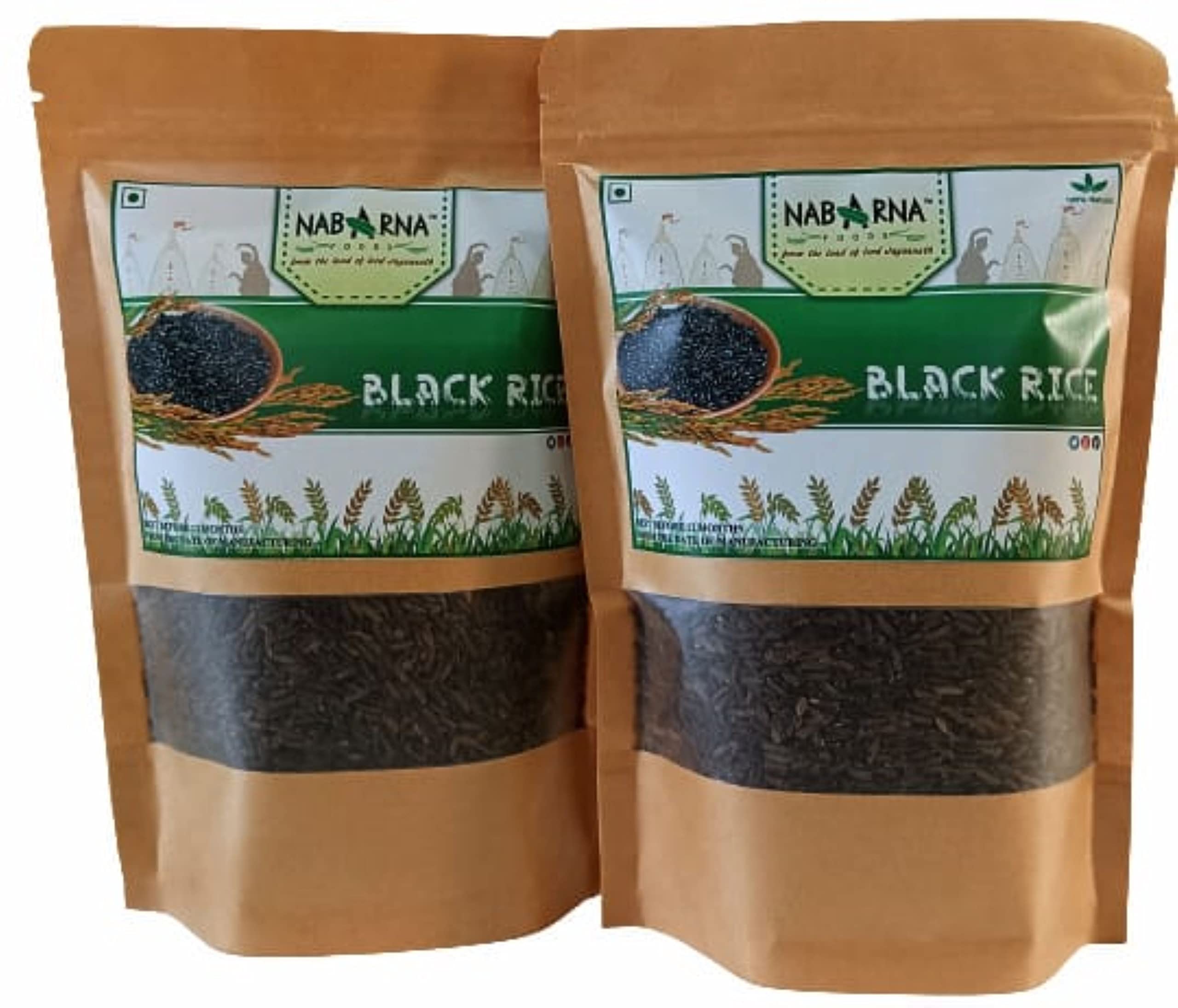 NABARNA BLACK RICE, FORBIDDEN RICE, PURPLE RICE, ROYAL RICE WHICH IS ANTI DIABETIC, ANTI CANCEROUS,ANTI OBESITY AND 100% NATURAL, PRODUCED IN ODISHA500G/PACK OF 2/(2 * 500G)