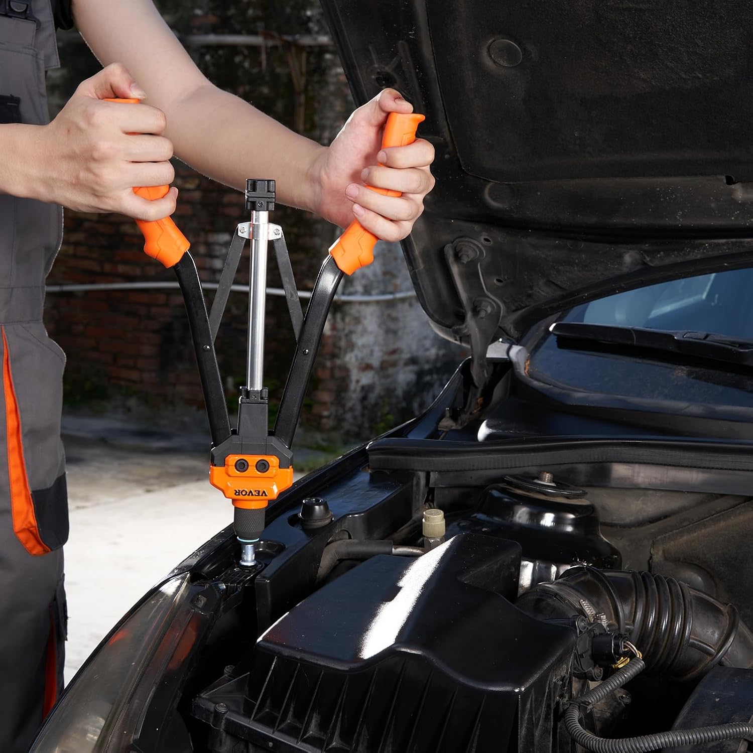 VEVOR Rivet Nut Tool, 16 inch Rivnut Tool Kit with 13PCS Metric and SAE Mandrels, 186PCS Rivet Nuts, Semi-auto Retraction, M3, M4, M5, M6, M8, M10, M12, 1/4-20, 5/16-18, 3/8-16, 1/2-13, 8-32, 10-24