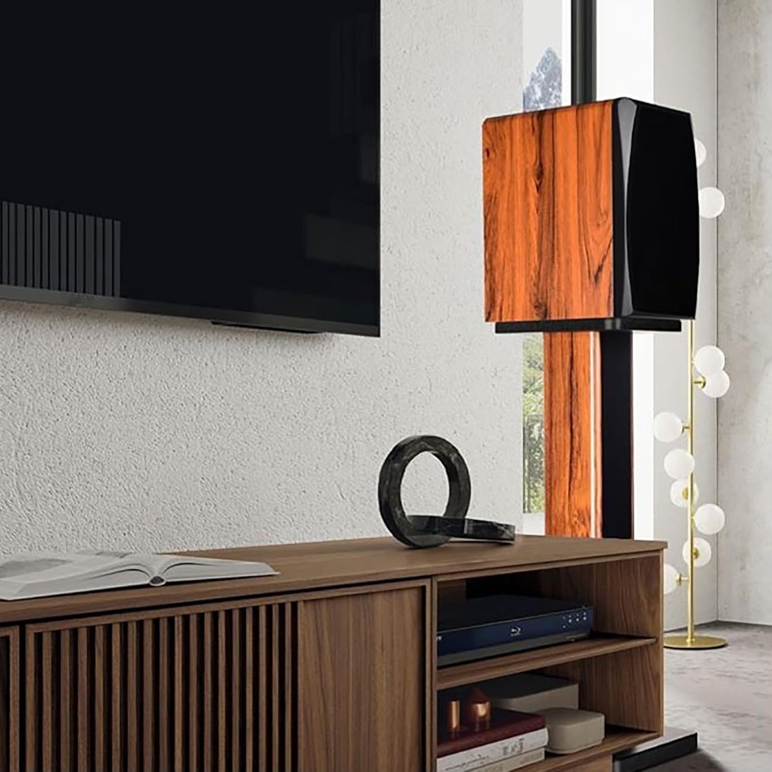 Soporte Universal Altavoz 90cm - Pies para Altavoces Grandes de Suelo, Madera Maciza Estable con Relleno Arena, Home Cinema/Bluetooth